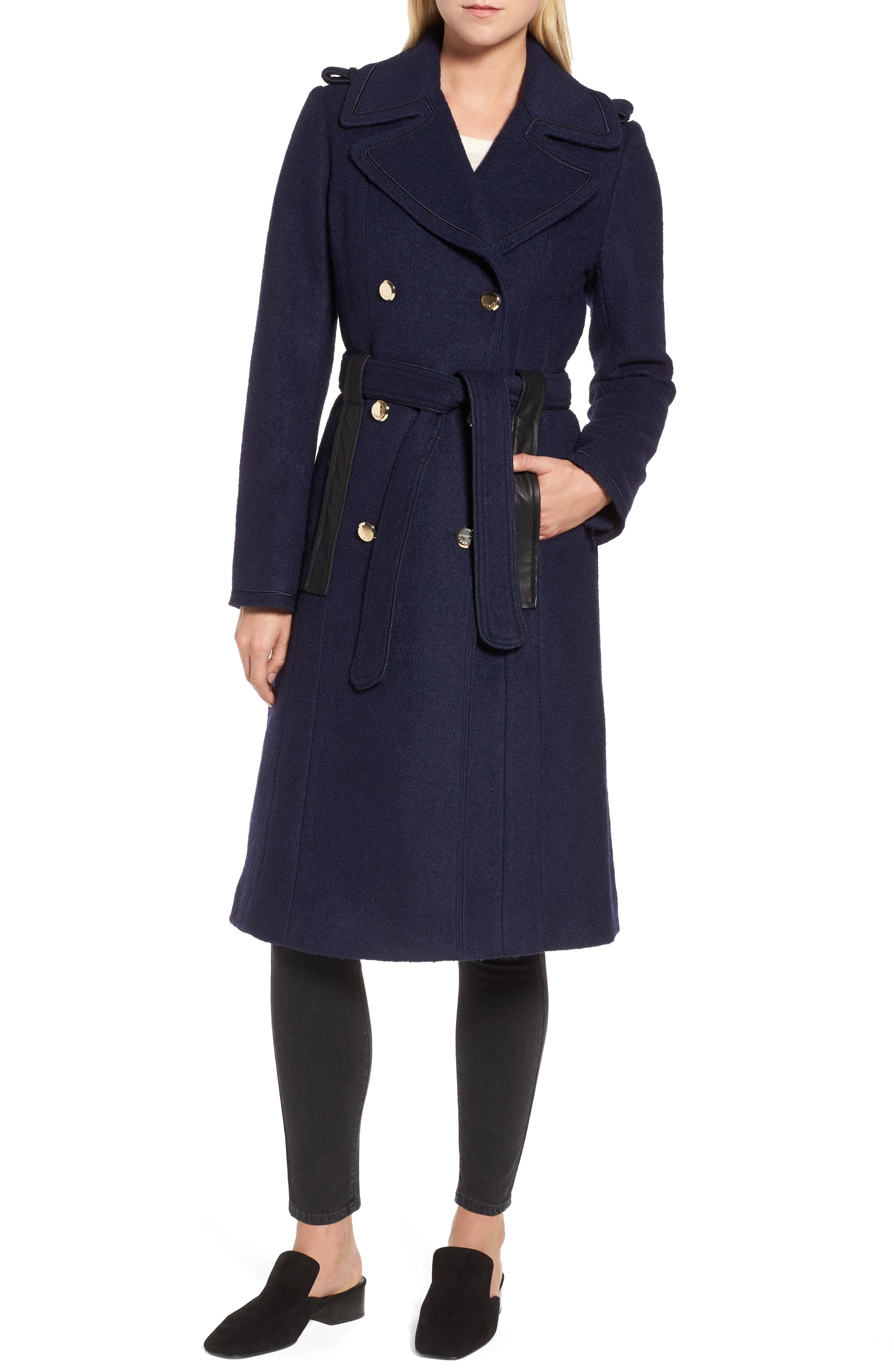 boiled wool trench coat