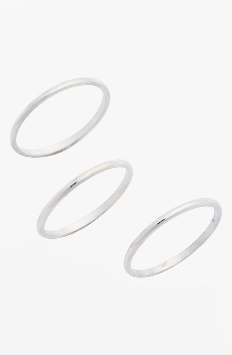 BP. Thin Bar Midi Rings, Main, color, SILVER