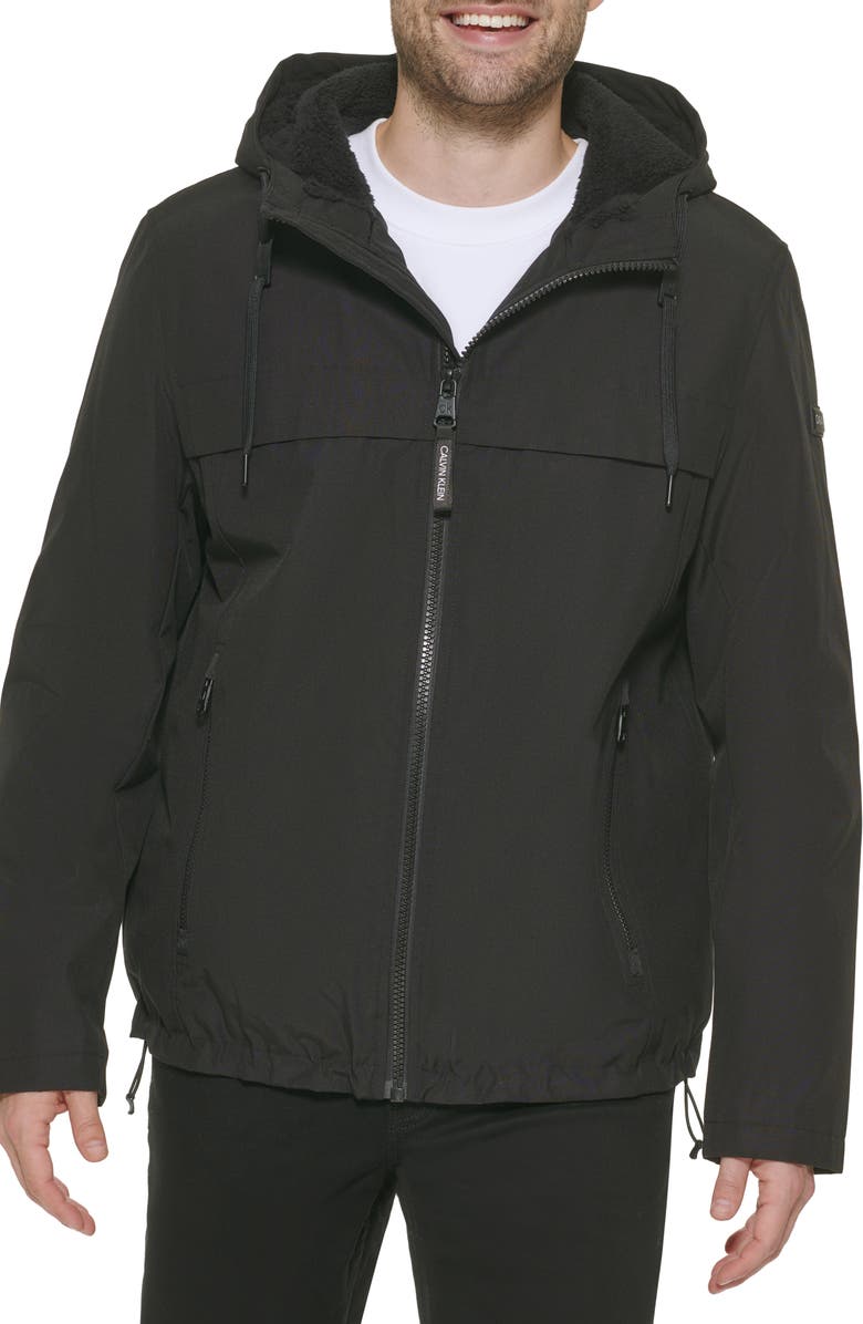 Calvin Klein Faux Shearling Lined Hooded Jacket | Nordstromrack