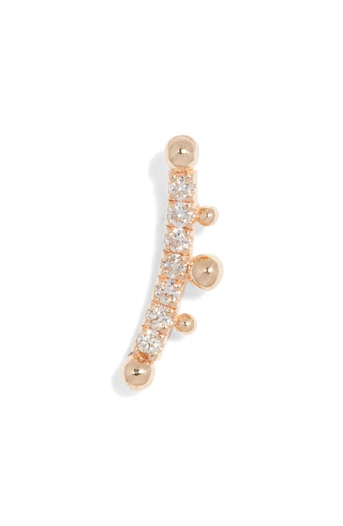 Anzie Dew Drop Marine Single Diamond Ear Crawler In Gold