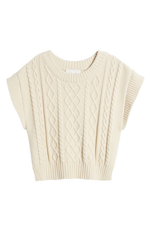 Shop Cleobella Gigi Short Sleeve Organic Cotton Sweater In Cream