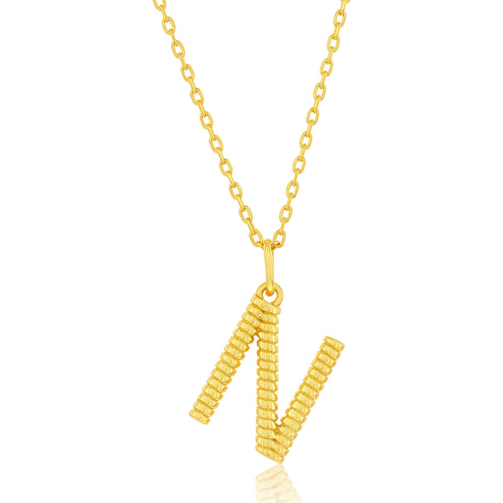 Simona Croissant Initial Pendant Necklace In Gold- N