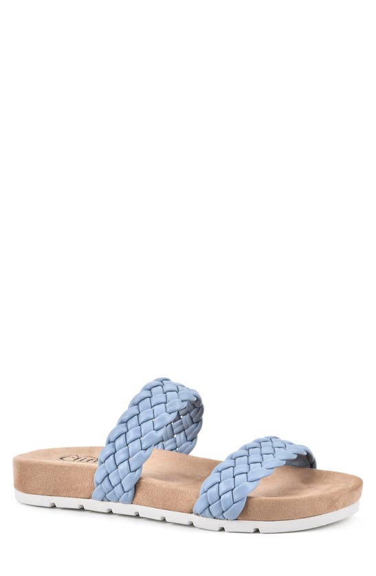 Cliffs By White Mountain Truly Slide Sneaker In Lt Blue/ Smooth