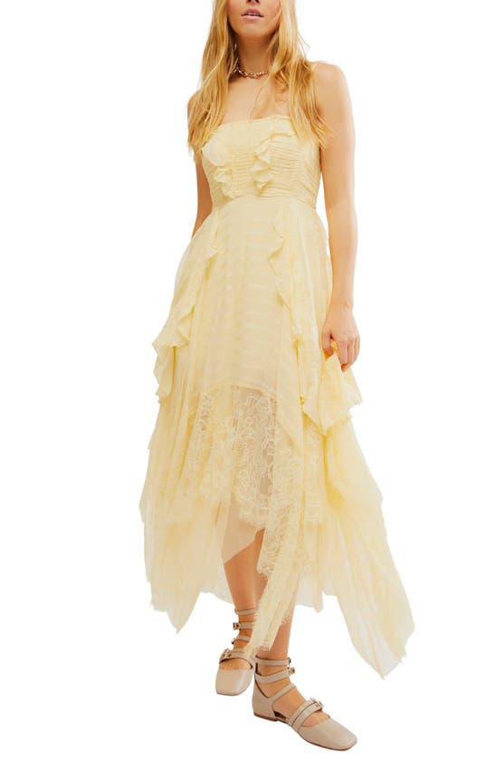 Shop Free People Bliss Lace Trim Maxi Dress In Anise Flower