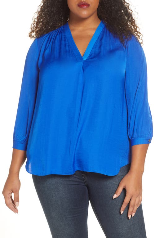 Vince Camuto Rumple Satin Blouse In Cobalt Blue
