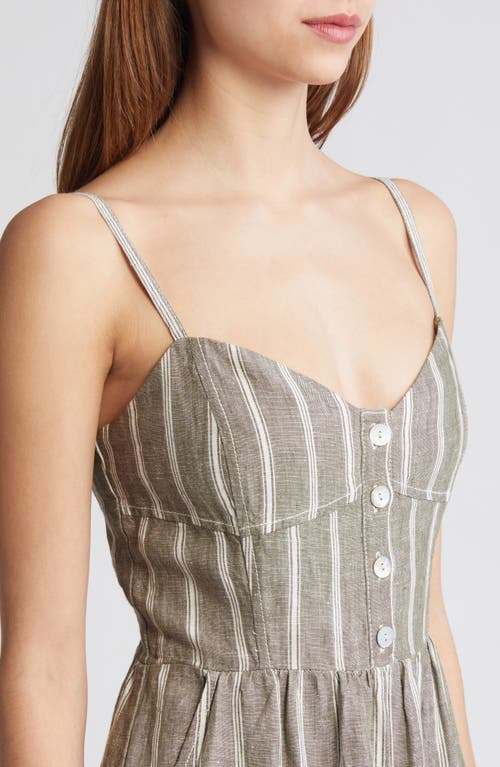 Madewell Sleeveless Wide Leg Linen Jumpsuit In Desert Olive