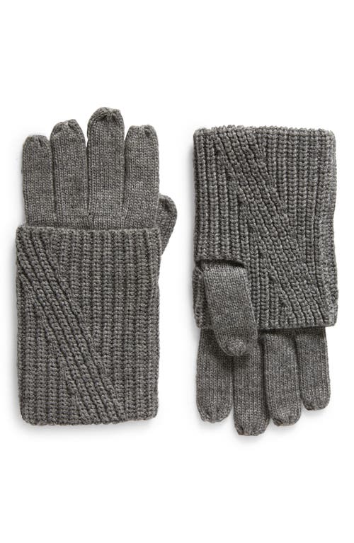 AllSaints Traveling Foldable Cuff Knit Gloves in Grey Marl at Nordstrom