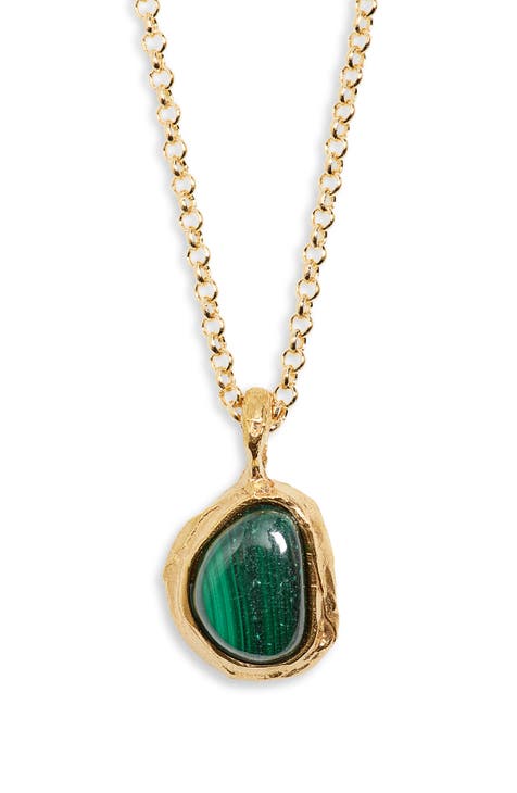 The Droplet of the Mountain Malachite Pendant Necklace