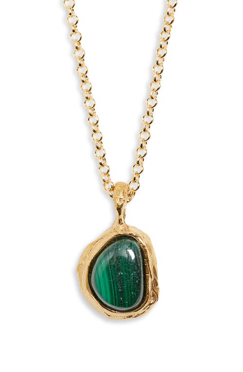 Alighieri The Droplet of the Mountain Malachite Pendant Necklace in 24 Gold at Nordstrom