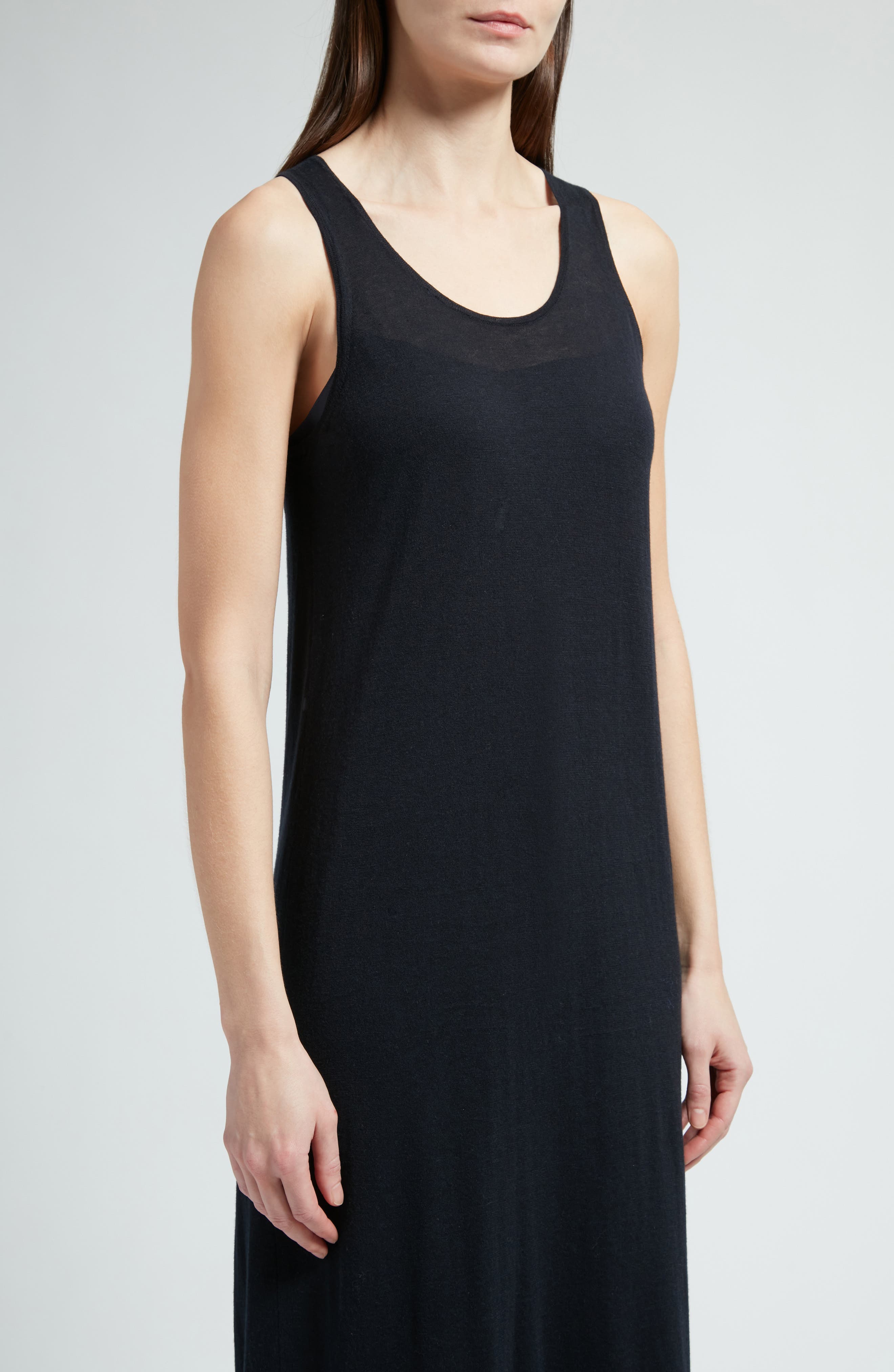 The Row Farissa Organic Cotton & Cashmere Maxi Tank Dress in Dark Grey  Melange | Smart Closet