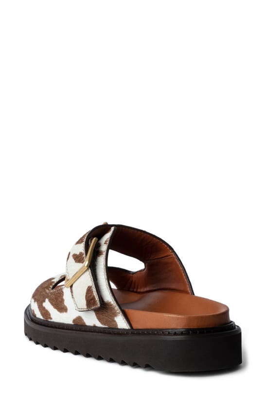 Shop Zadig & Voltaire Alpha Cecilia Geneuine Calf Hair Slide Sandal In Flash