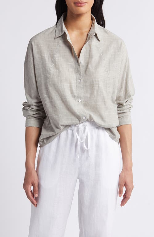 Shop Caslonr Caslon(r) Dolman Sleeve Cotton Button-up Shirt In Olive Burnt Cross Dye