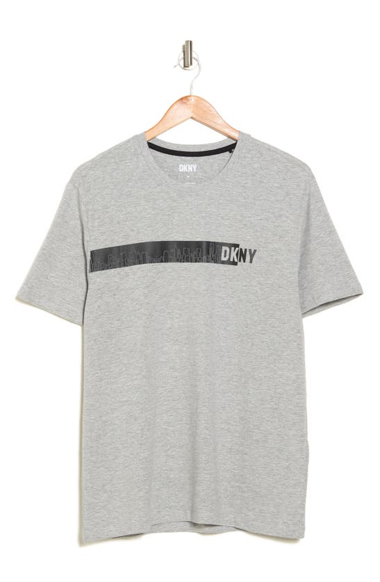Shop Dkny Sportswear Bennie Graphic T-shirt In Heather Grey