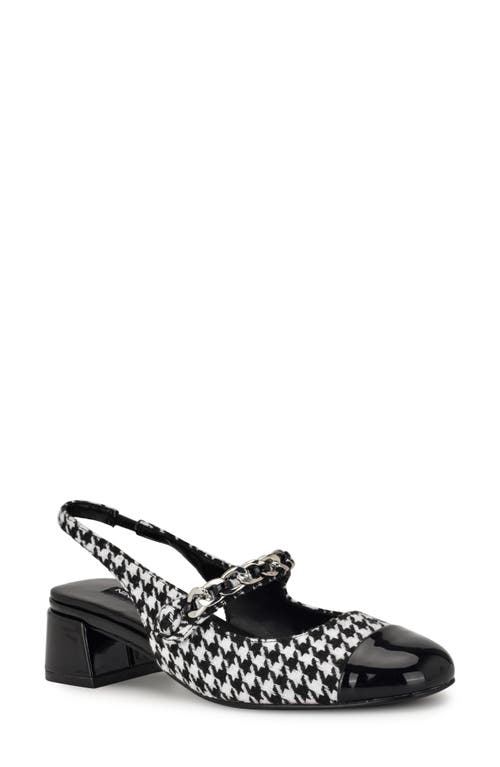 Shop Nine West Geko Mary Jane Cap Toe Pump In Black/white