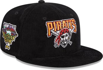 Men's New Era Black Pittsburgh Pirates Throwback Corduroy 59FIFTY Fitted Hat