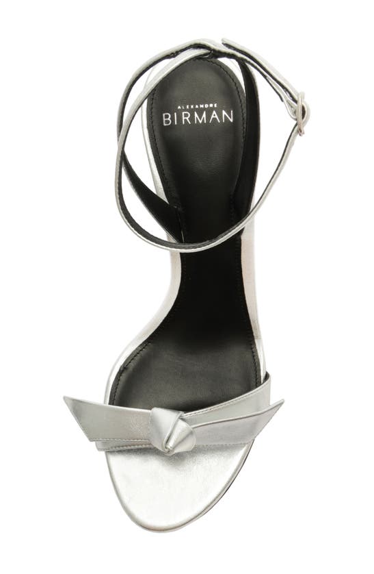 Alexandre Birman Clarita Bell 85mm Metallic Leather Sandals In Argento