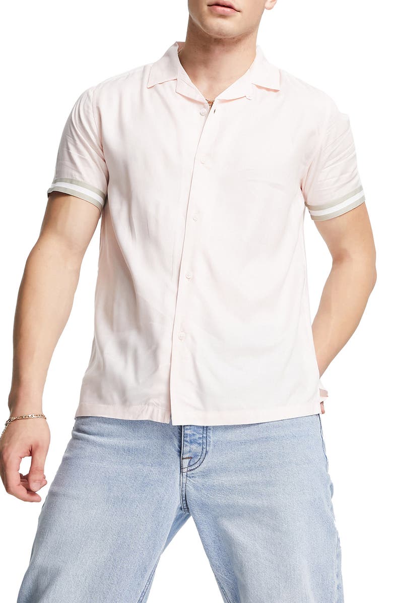 Topman Short Sleeve Button-Up Shirt, Main, color, 