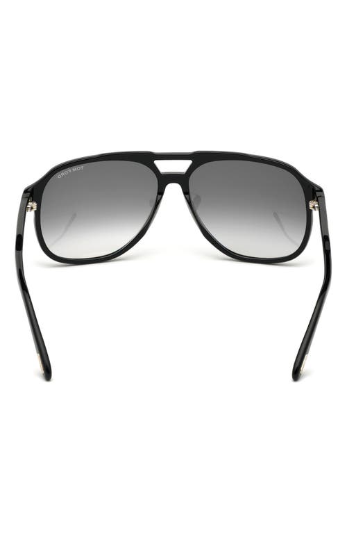 Shop Tom Ford Raoul 62mm Gradient Navigator Sunglasses In Shiny Black/smoke Polarized