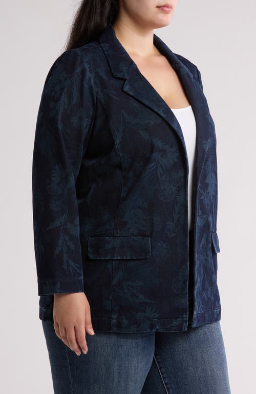 Shop Liverpool Los Angeles Oversize Denim Blazer In Shadow Floral