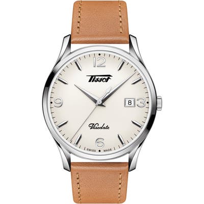 Tissot Heritage Visodate Leather Strap Watch, 40Mm