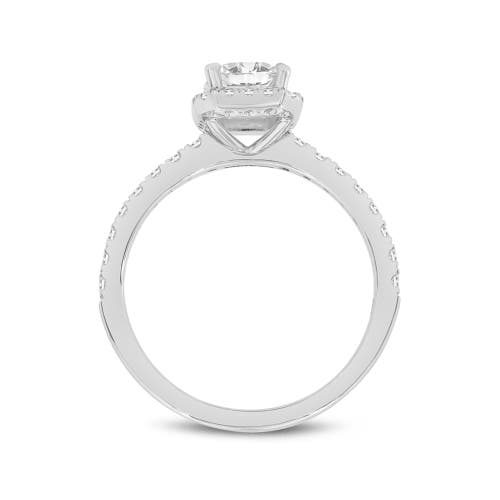 Shop Luvmyjewelry Ivey 14k White Gold Emerald Cut Lab Grown Diamond Halo Engagement Ring