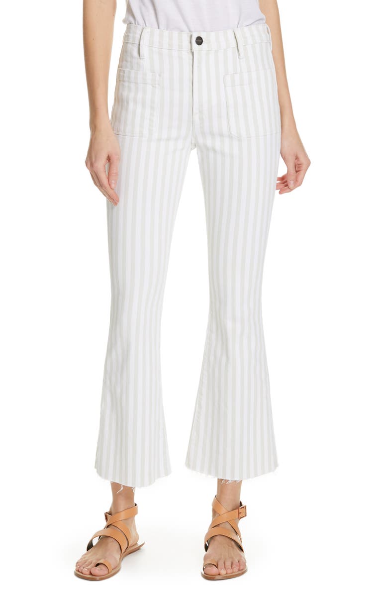 FRAME Le Bardot Stripe Crop Flare Jeans, Main, color, COURTYARD