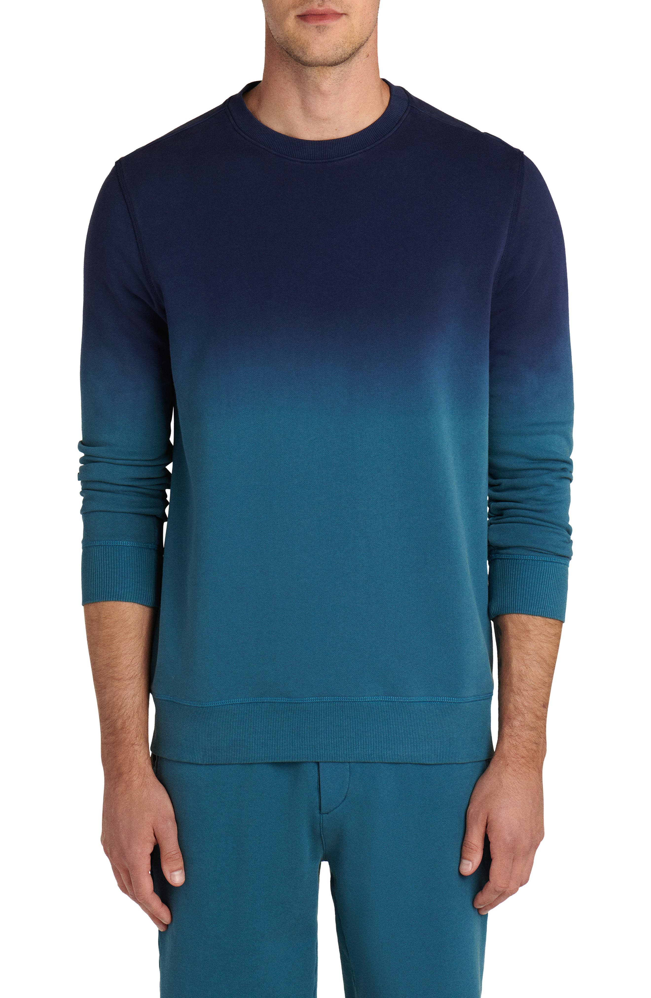 navy blue ombre cotton sweatshirt