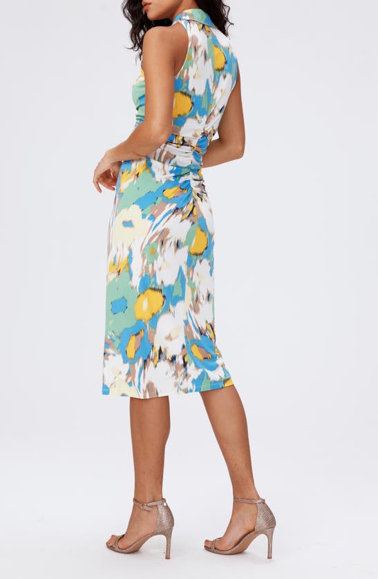 Shop Dvf Maren Floral Sleeveless Midi Dress In Day Dream Floral Blue