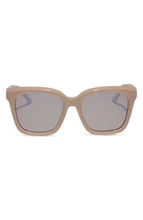 DIFF Meredith 54mm Square Sunglasses in Silver Flash 