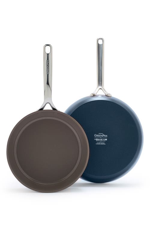 GreenPan GP5 10-Inch & 12-Inch Anodized Aluminum Ceramic Nonstick Frying Pan Set in Oxford Blue at Nordstrom
