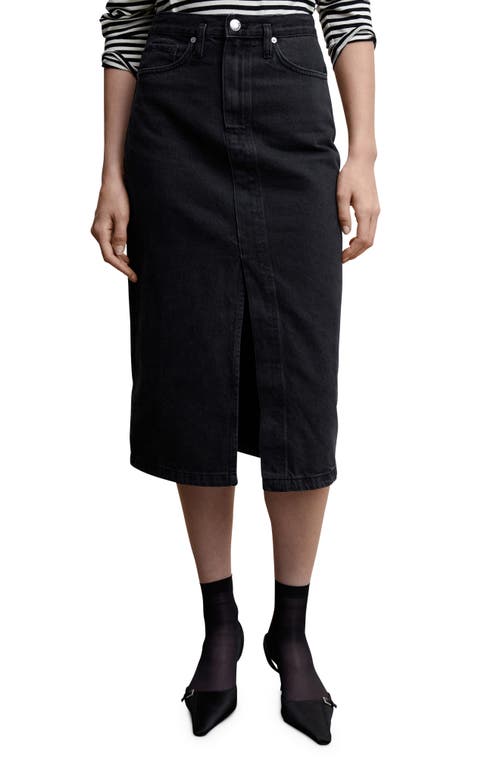 MANGO Denim Midi Skirt in Open Grey at Nordstrom, Size Medium