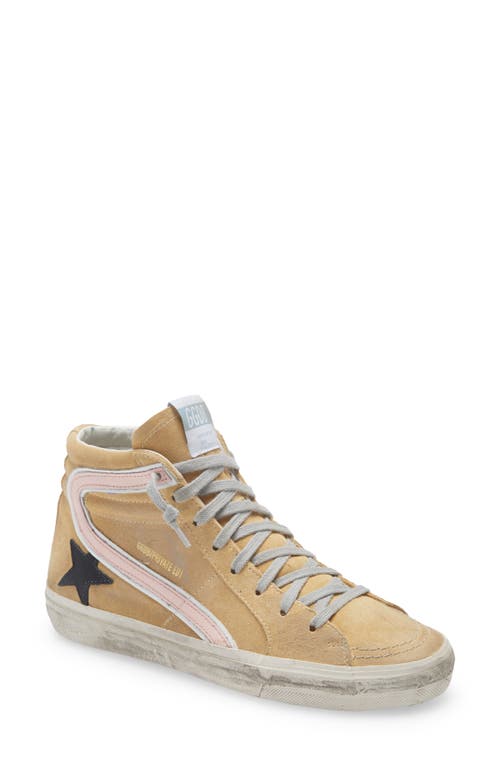 Golden Goose Slide High Top Sneaker In Sand/black/rose Quartz