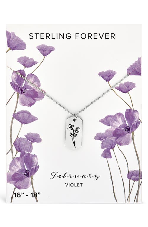 Shop Sterling Forever Birth Flower Pendant Necklace In Silver/february