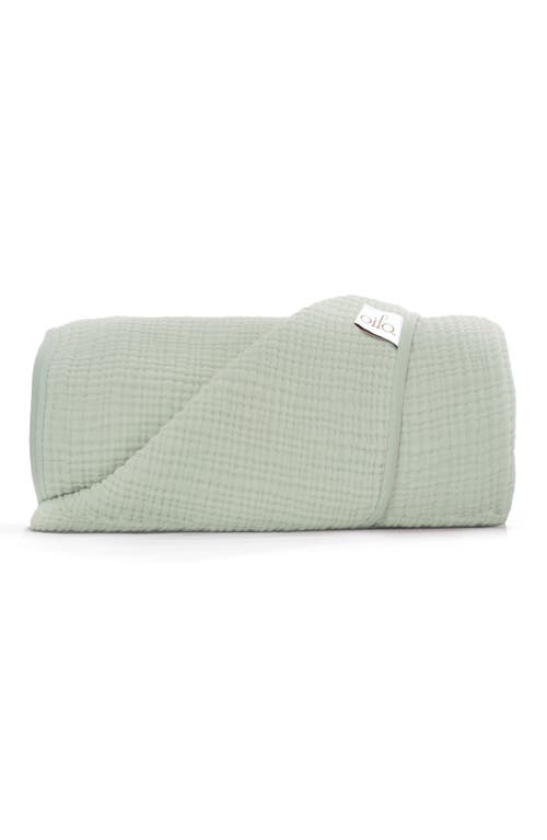 Oilo Organic Cotton Muslin Throw Blanket in Sea Moss at Nordstrom