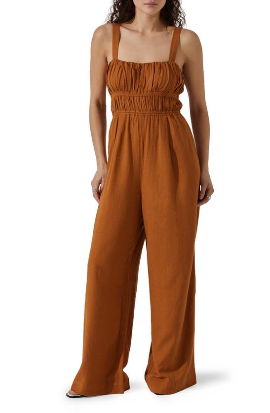 Shop Astr The Label Wide Leg Jumpsuit In Mocha