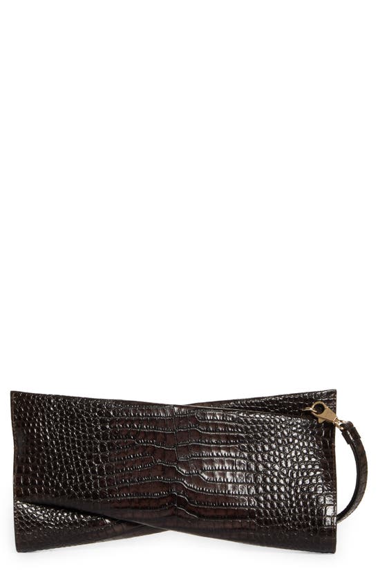 CHRISTIAN LOUBOUTIN: clutch bag in embossed leather - Black