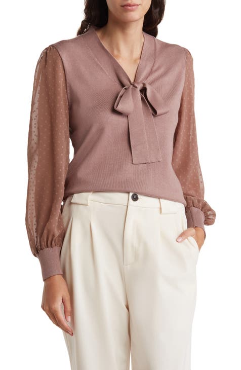 tie neck sweaters