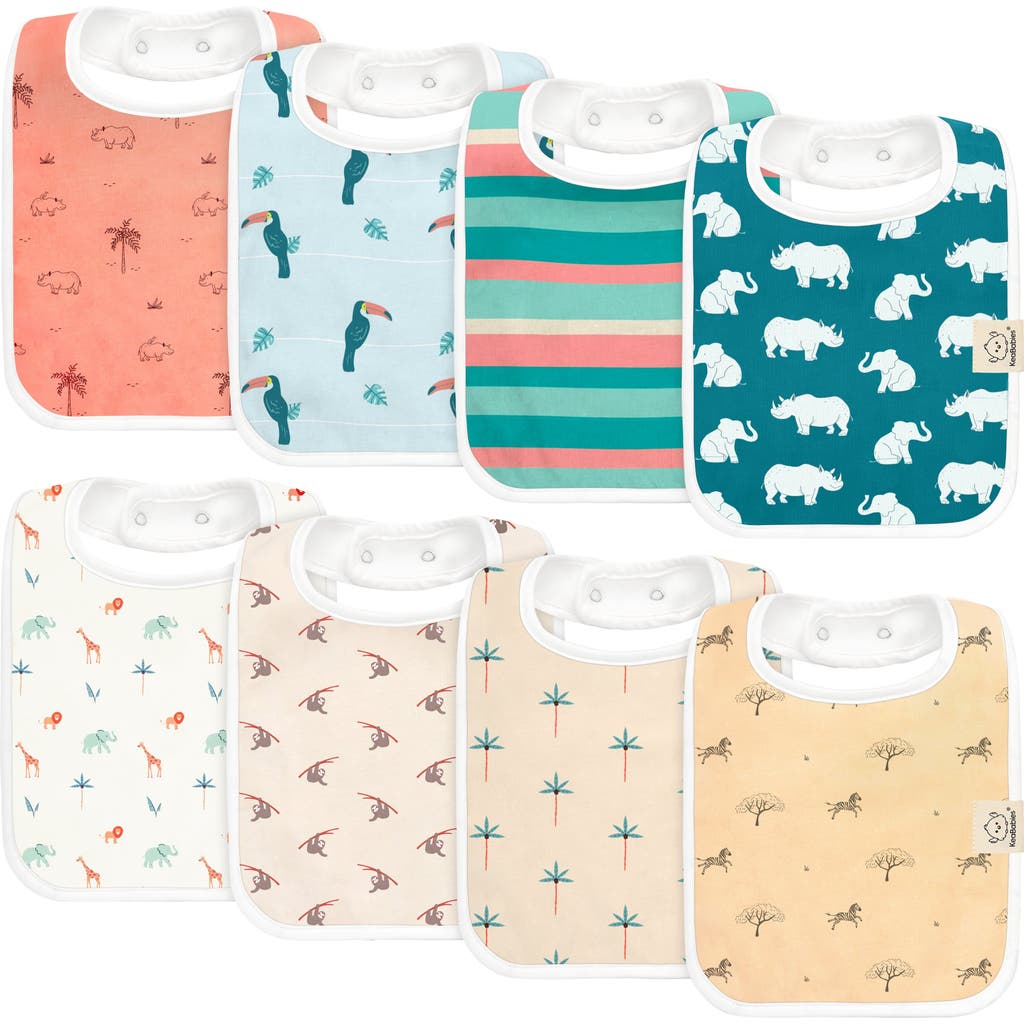 Keababies 8-pack Coast Drool Bibs In Wildscape