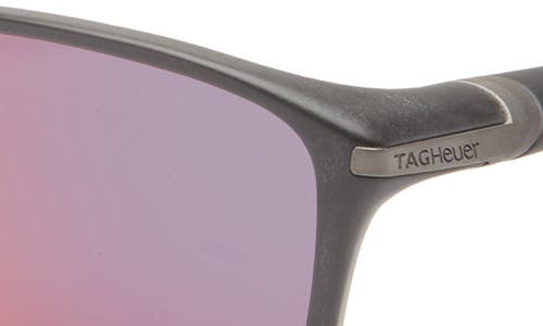 Shop Tag Heuer Vingt Sept 59mm Rectangular Sport Sunglasses In Black/smoke Polarized