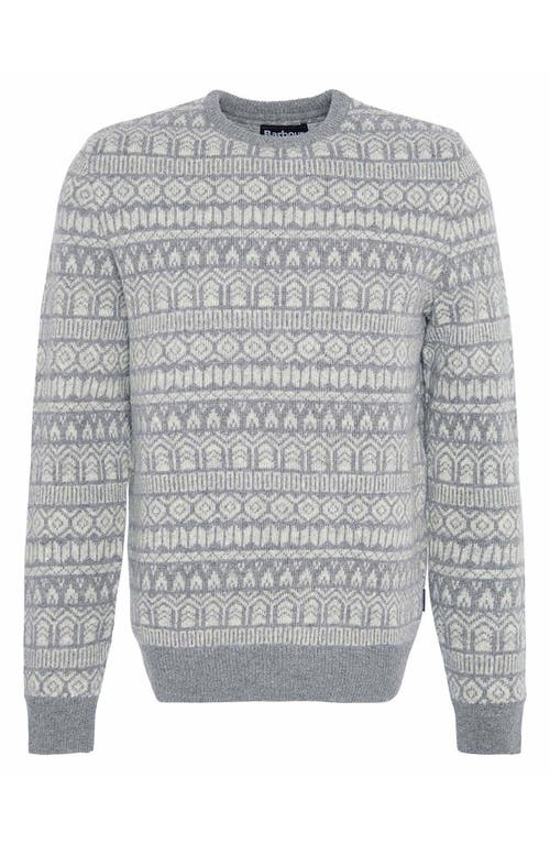 Shop Barbour Stonebeck Fair Isle Wool Sweater In Grey Marl