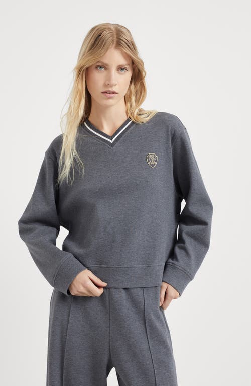 Shop Brunello Cucinelli Sweatshirt With Logo In Lead