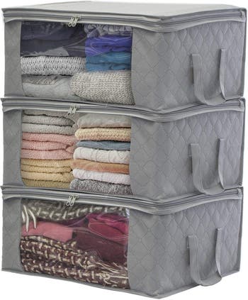 Sorbus Stackable & Foldable Clothes Organizer Storage Bins With Metal Frame  : Target
