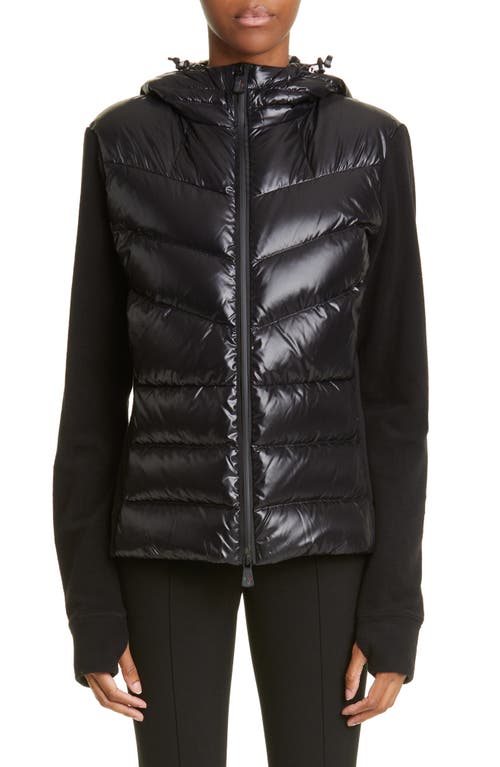 Moncler Grenoble Quilted Down & Fleece Hooded Cardigan at Nordstrom,