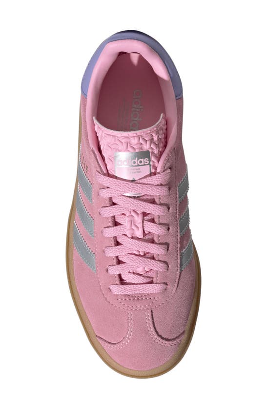 Shop Adidas Originals Kids' Gazelle Bold Sneaker In Pink/ Silver/ Light Purple