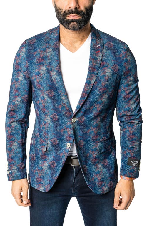 Maceoo Descartes Unconstructed Badboy White Blazer In Blue