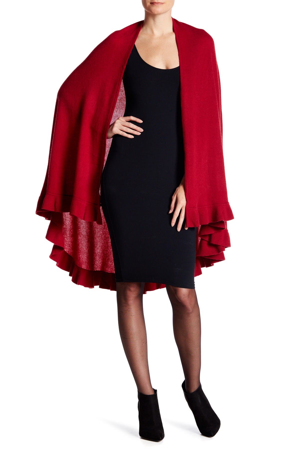 cashmere ruffle wrap shawl