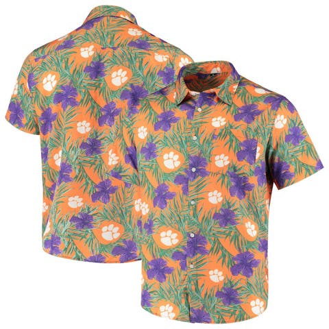 Men's Royal New York Giants Floral Woven Button-Up Shirt