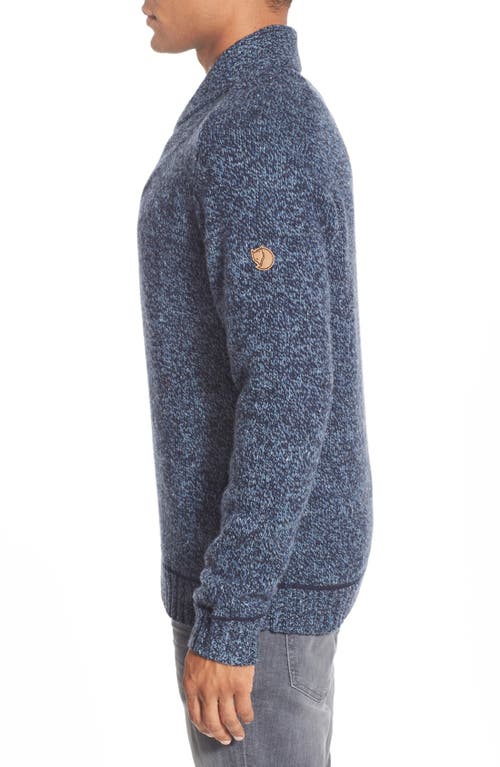 Shop Fjall Raven Fjällräven Lada Regular Fit Shawl Collar Sweater In Dark Navy/dark Navy