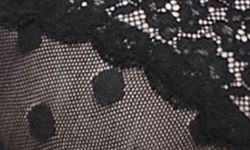 Skarlett Blue Dnu Women's Dare Fully Adjustable Comfortable Everyday Demi T Shirt Bra With Dotted Stretch Lace And In Black/nylon