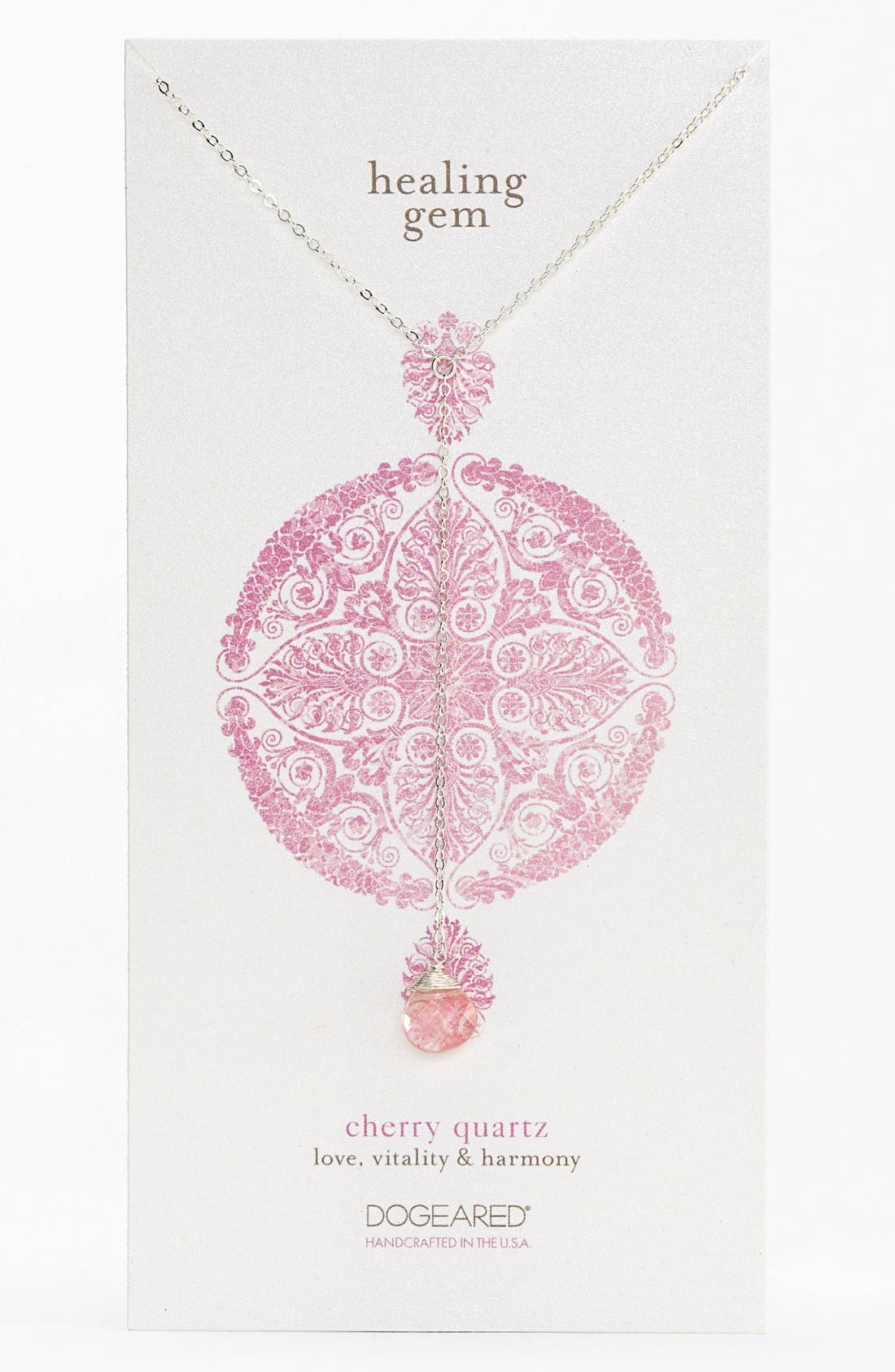 Dogeared 'Healing Gems' Cherry Quartz YNecklace (Nordstrom Exclusive